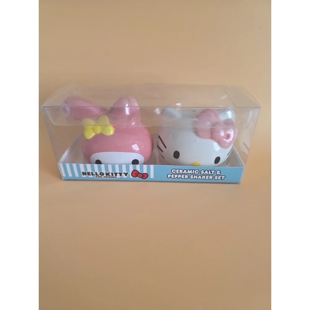 Hello Kitty My Melody‎ Ceramic Salt Pepper Shaker Set Sanrio Licensed New